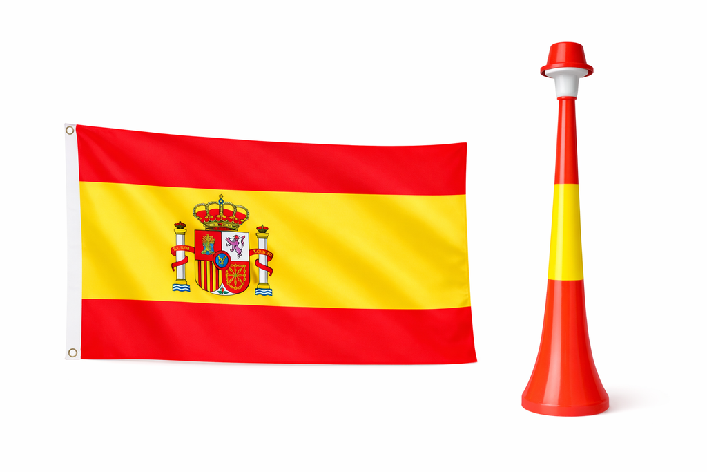 Pack Afición España – Bandera 90x150 cm + Bocina